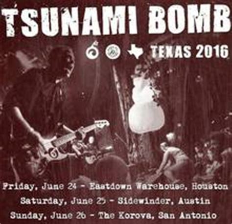 Tsunami Bomb Tour Announcements 2022 & 2023, Notifications, Dates ...