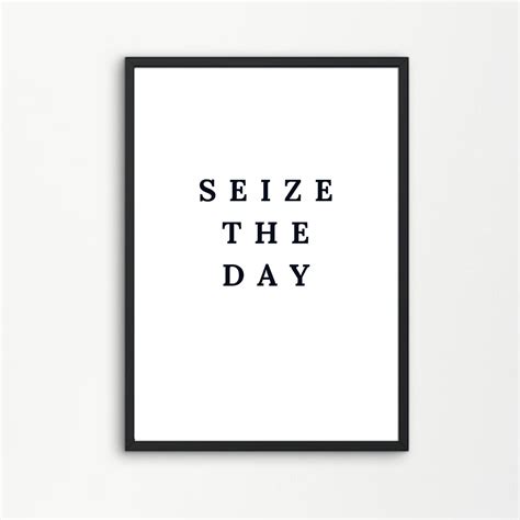 Seize The Day Inspirational Printable Wall Art Set Of 5 Etsy