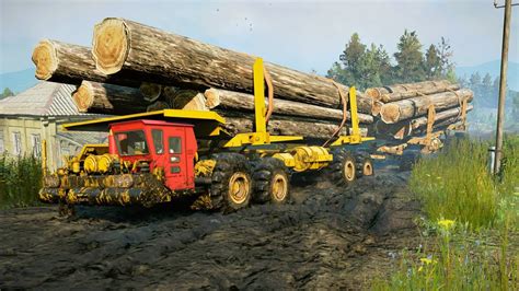 Snowrunner Custom Log Truck 8x8 Long Trailer Offroad Transport