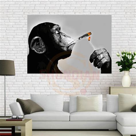 Steez Monkey Smoking Custom Silk Canvas Poster 40x60cm Home Wall Decor