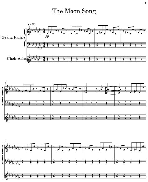 The Moon Song - Sheet music for Piano, Choir Tenor