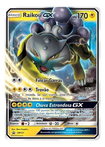 Carta Pokémon Raikou Gx Original Copag