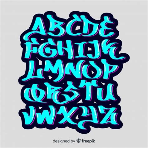 Alfabeto En Estilo Graffiti Vector Premium Lettering Fonts