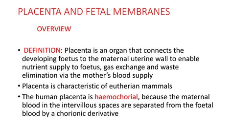 Solution Placenta And Fetal Membranes Ppt Studypool