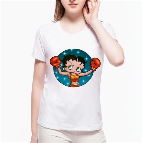 Summer Fashion Funny Womens Betty Boop Sexy Art T Shirt Betty Pattern O Neck Short Sleeve Female