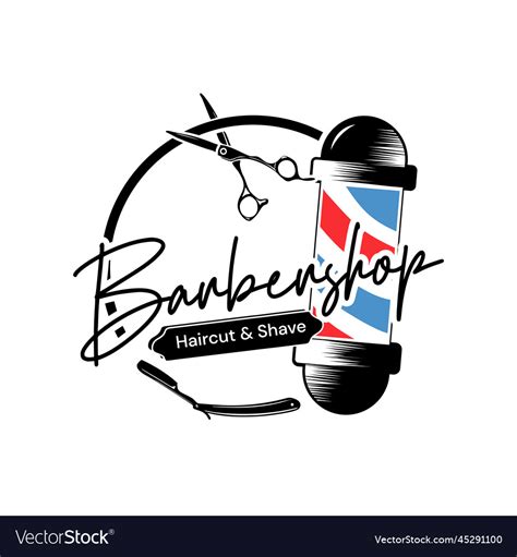 Barbershop Logo Vintage Classic Style Royalty Free Vector