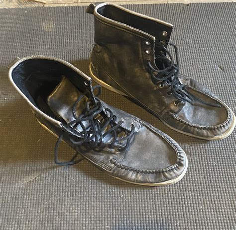 Sebago Docksides Boots Black Charcoal Leather 115 Gem