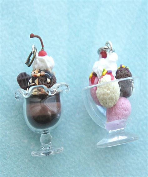 Ice Cream Sundae Necklace Polymer Clay Charms Polymer Clay Creations