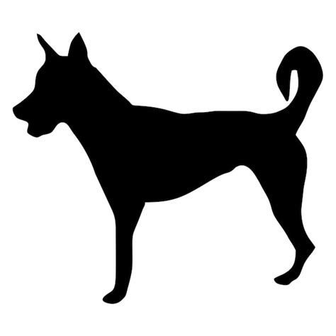 Premium Vector Silhouette Of A Black Dog Standing