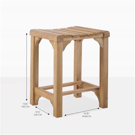 Classic Teak Backless Counter Stool Outdoor Barstool Teak Warehouse