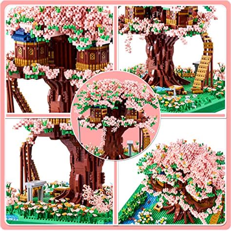 Lukhang Big Sakura Tree House Model Kit Micro Mini Blocks Detailed