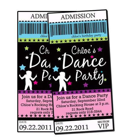 Dance Party Birthday Invitations - Invitation Design Blog