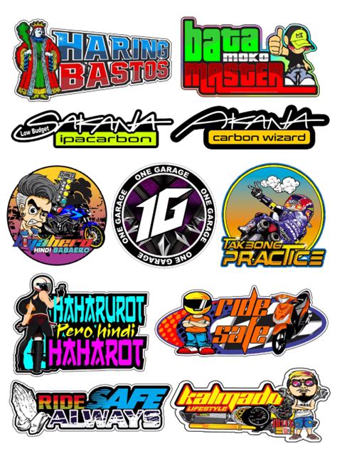 Motorcycle Sticker 11pcs Laminated Stickers Waterproof Design2