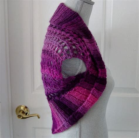 Purple Shrug Hand Crochet Shrug Jacket Adult Size Shoulder Shrug Purple Hand Crocheted Shrug