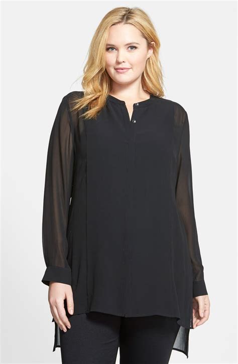 Eileen Fisher Silk Tunic Shirt Plus Size Nordstrom