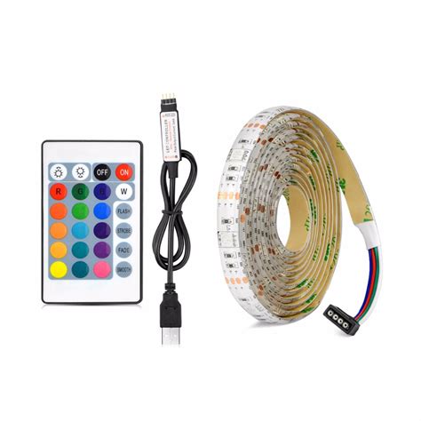 Not Waterproof DC5V RGB USB LED Strip Light 3528 5050 SMD USB Cable