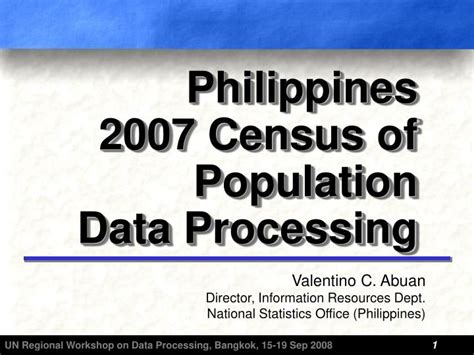 Ppt Philippines 2007 Census Of Population Data Processing Powerpoint