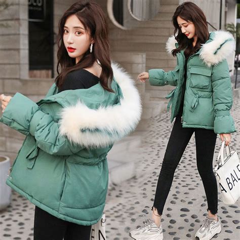 Vielleicht Korean Fur Hooded Jackets Parkas Winter Grandado