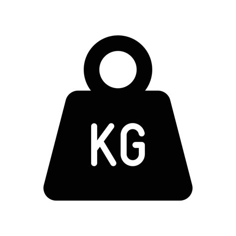 Weight heavy kg icon. Dumbbell Simple KG kilogram Scale. Heavy mass for ...