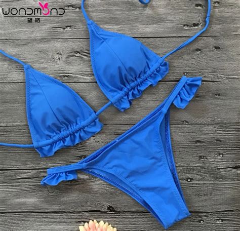 Bikini Ruffle Micro Bikini Swimwear Women Sexy Swimsuit Brazilian Bikini Biquini Lady Bathing