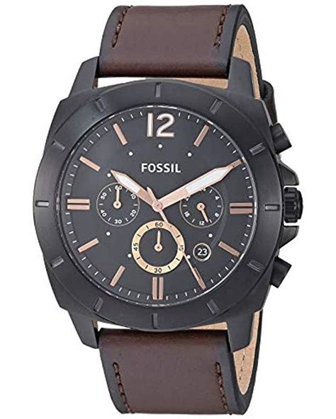 Fossil Privateer Sport Stainless Steel And Leather Multifunction Quartz