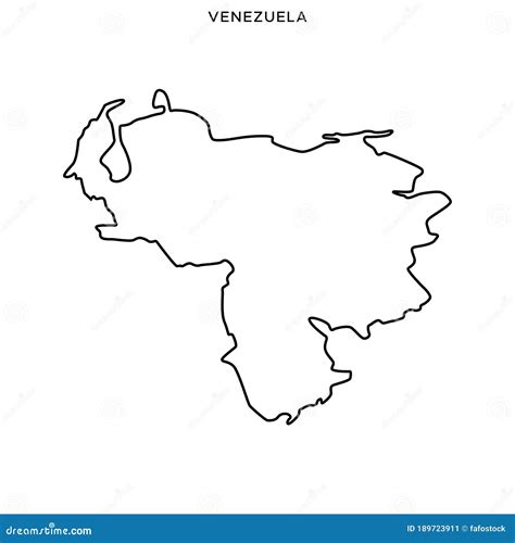 Venezuela Vector Map Isolated On White Background High Detailed Black