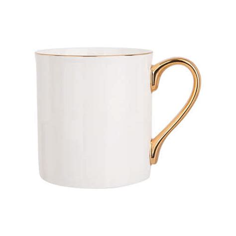 300 Ml Mug With Golden Handle For Sublimation MUGS AND CERAMICS