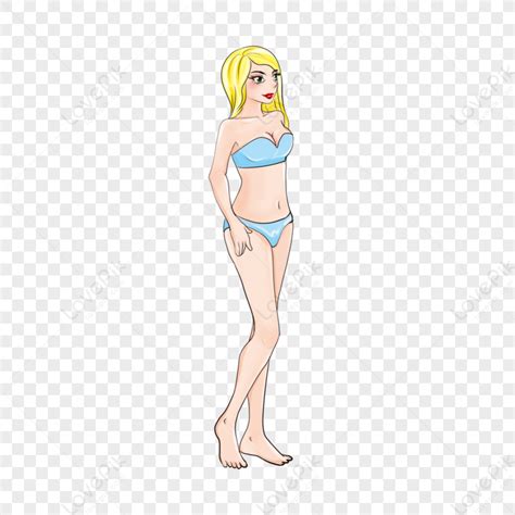 Swimsuit Girl Sexy Cartoon Style Seaside National Bikini Day Travel Supplies PNG Picture And