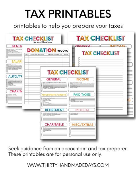 Free Tax Preparation Checklist