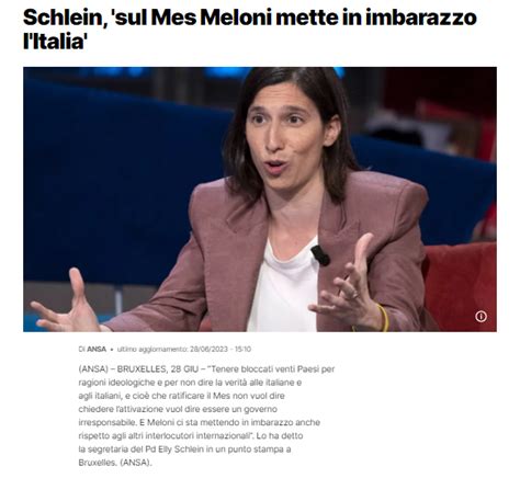 Lidia Undiemi on Twitter Schlein sul MES è davvero ridicola