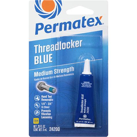 Фиксатор резьбы средней фиксации Permatex, цвет: синий, 6 мл 24200 ...
