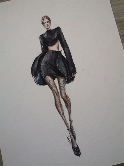 A Drawing Of A Woman In Tights And Heels On A Piece Of White Paper