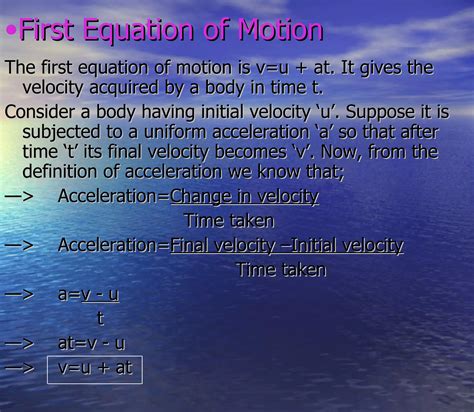 3 Equation Of Motion Ppt