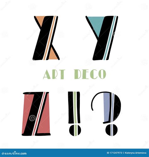 Letra Art Deco Retro Alfabeto Fuente Del Alfabeto Creativo Vector