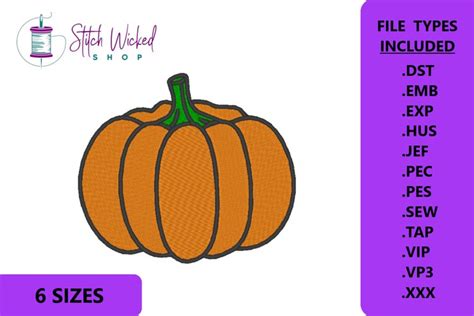 Pumpkin Machine Embroidery Design Fall Embroidery Pattern