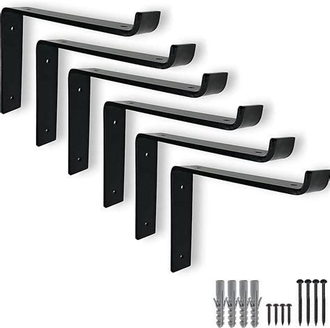 Black 6 Pcs Heavy Duty Down Shelf Brackets For Scaffold Board Shelving