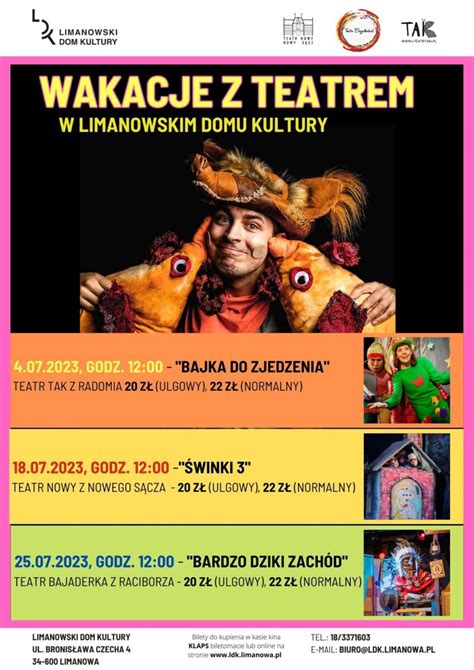 Wakacje Z Teatrem Ldk Zaprasza Na Letnie Spektakle Dla Dzieci