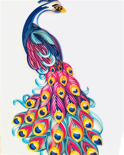 Paper Quilled Peacock Exhibiting Their Exotic Plumage On Behance