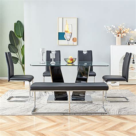 Brayden Studio® Devaki Modern 6 Piece Dining Set Kitchen Table Set With ...