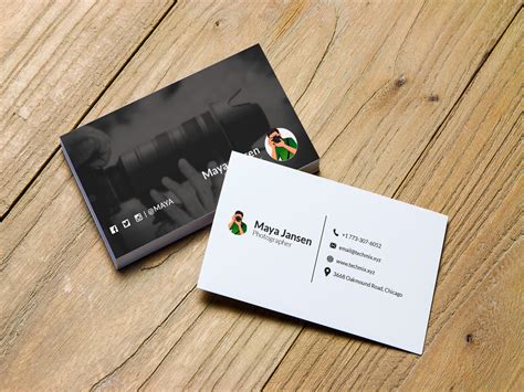 Black Photographer Business Card Template Techmix