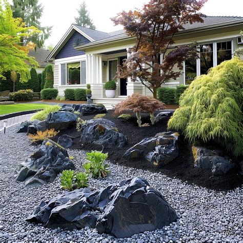 20 Edgy Black Rock Landscaping Ideas For A Seriously Cool Front Yard