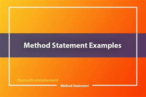 Method Statement Examples