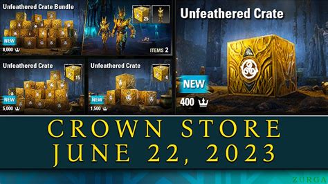 Eso Crown Store June Unfeathered Crates Youtube