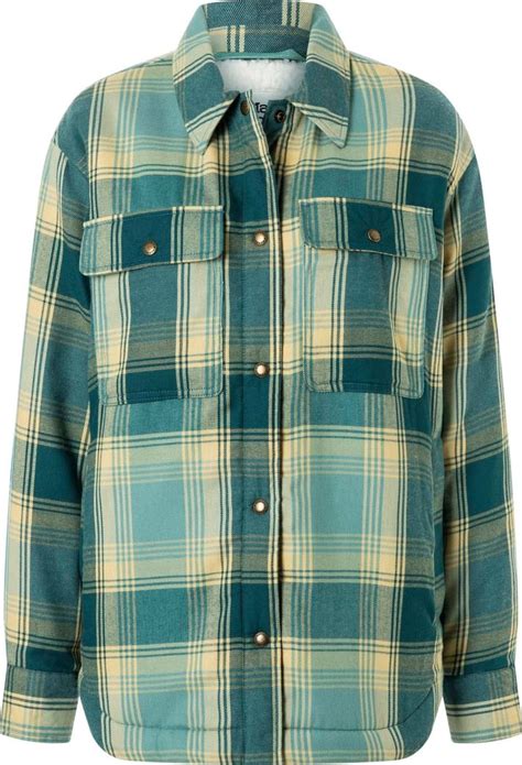 Marmot Womens Ridgefield Sherpa Lined Flannel Jacket Blue Agave Buy