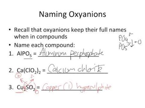 Oxyanions, Binary acids, and Oxyacids Naming and Formulas - YouTube