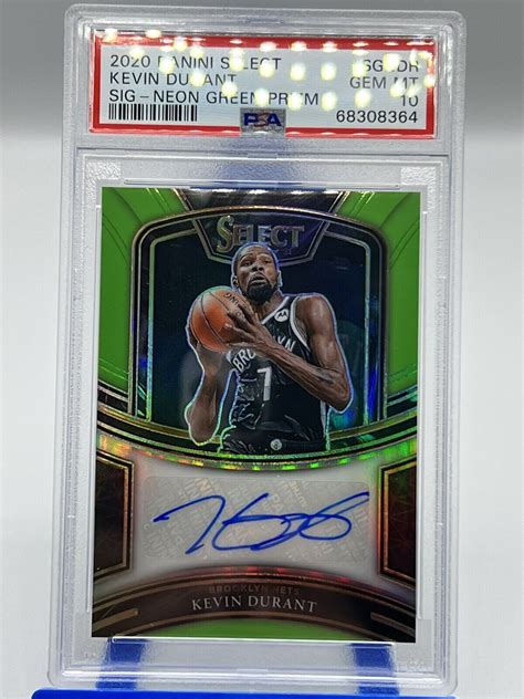 2020 Panini Select Kevin Durant Neon Green Prizm Auto 35 PSA 10 EBay