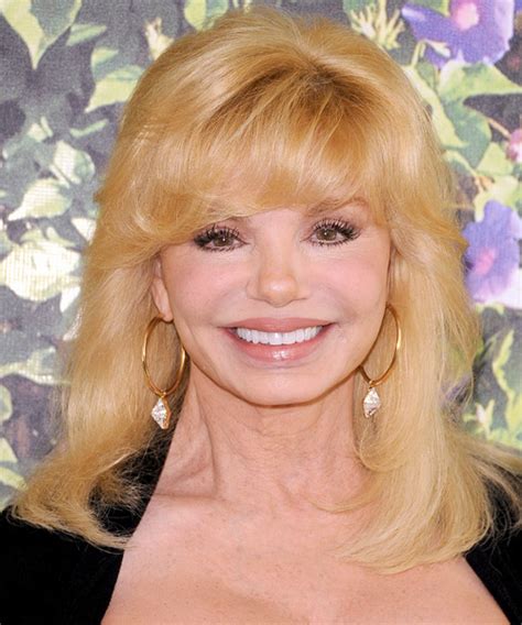 Loni Anderson Long Straight Golden Blonde Hairstyle With Layered Bangs