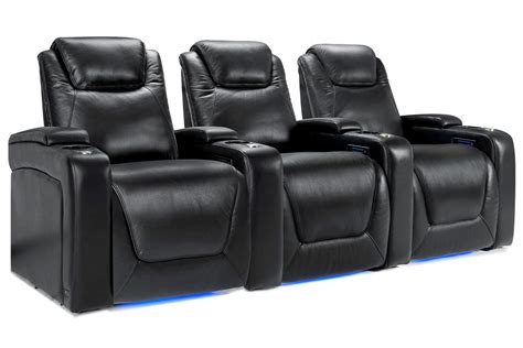 Valencia Oslo Modern Home Cinema Seating Row of 3 Midnight Black