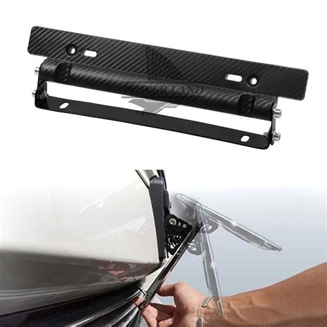 Car Styling Adjustable Carbon Fiber Look Number Plate Aluminium License