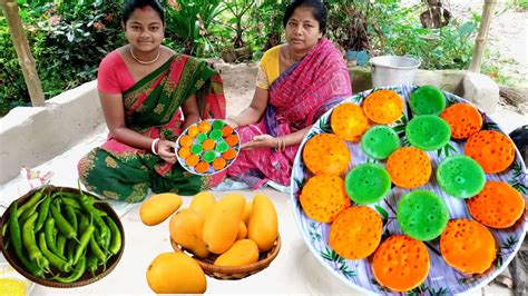 পাকা আম আর লঙ্কা দিয়ে তৈরি পিঠে।। Pita Made With Ripe Mango And